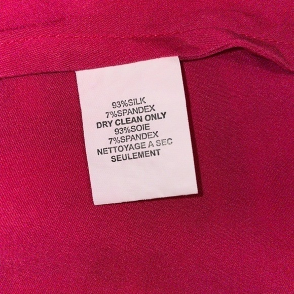 Trina Turk Silk Hot Pink Asymmetrical Flow Pleated Sleeveless Top Blouse Sz S - Picture 9 of 10